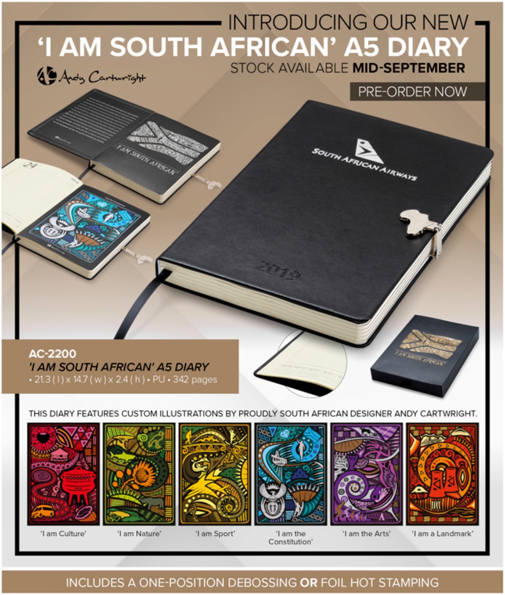 PRE ORDER OUR NEW I AM SOUTH AFRICAN A5 DIARY TODAY